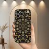 Colorful Mandala Pattern Case For iPhone 12,14,15,16,17,13,11,X,Mini,Plus,Pro Max,8,7,XR,SE,XS,Soft Silicone Black