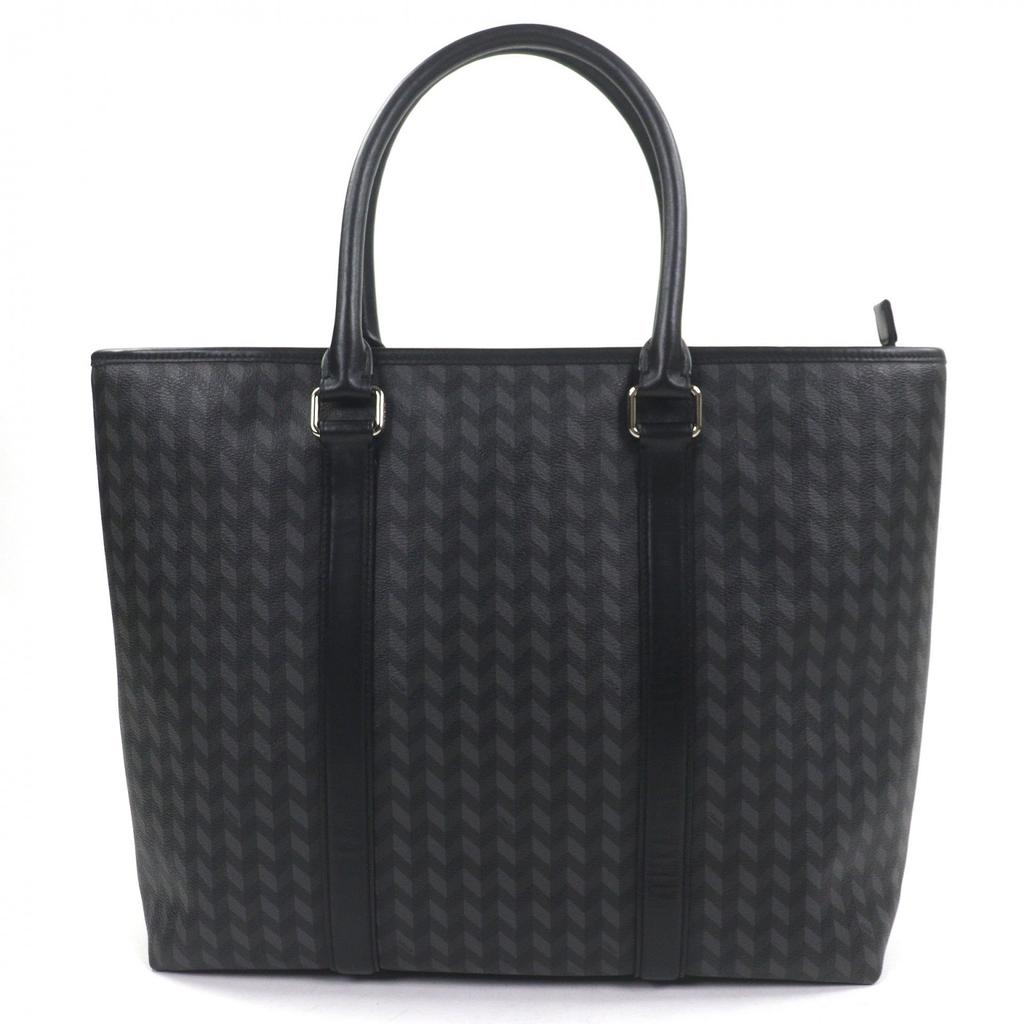 Great COACH Briefcase All-over print 2-way shoulder bag black leather Used
