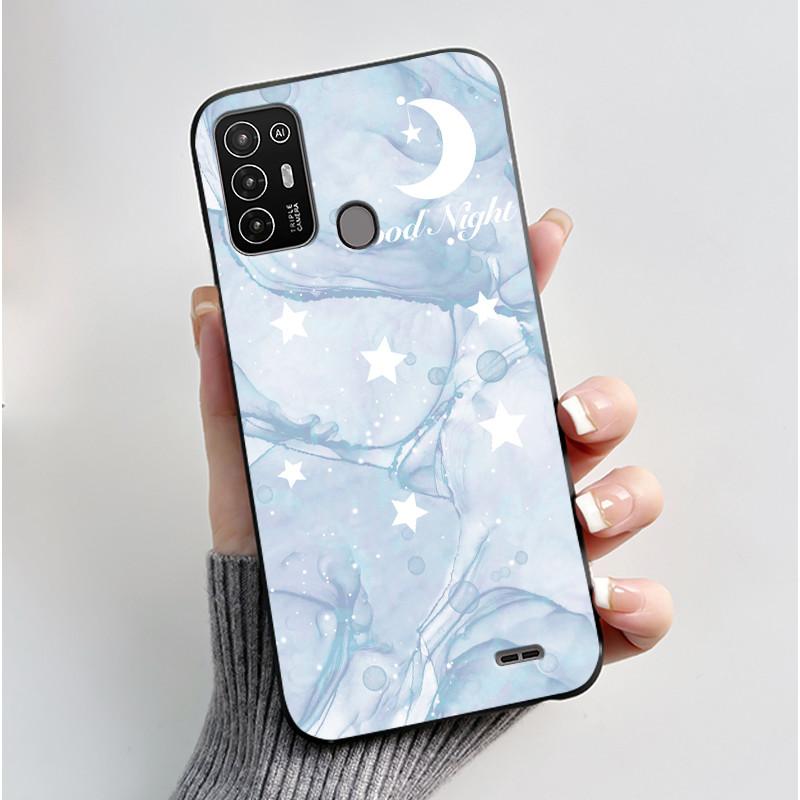 Casing For ZTE Blade A52 / A52 Lite Case Aesthetic Cute Cat Astronaut Phone Case Black Soft Silicone TPU Back Cover Bumper Shell