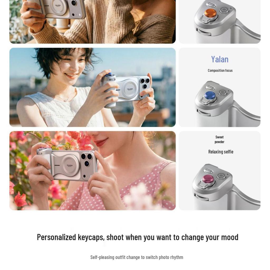 Telesin Рукоятка для мобильной фотографии для iPhone 17 Pro/Max с Bluetooth и беспроводной зарядкой