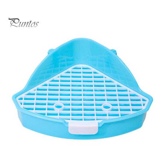 Small Pet Toilet High Fence Detachable Hollow Platform Easy Cleaning Rabbit Litter Pan Animal Potty Trainer Bunnies Corner Toilet Box Ferret Hamster