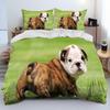 Заказ трех частей цифровой печати 3D милый французский питбуль щенок одеяло покрывало постельное белье