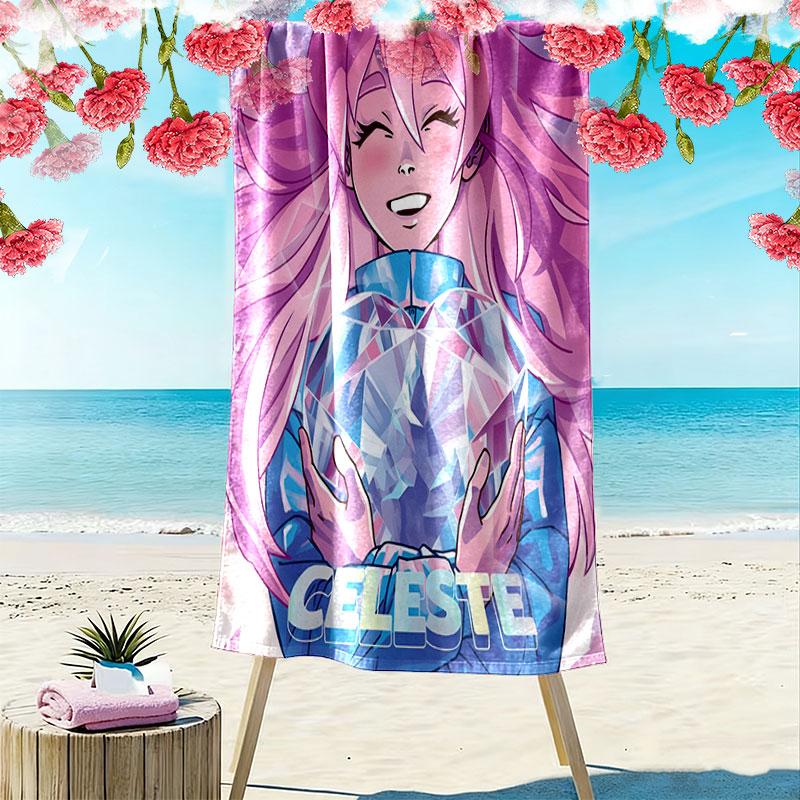 Пляжное полотенце Celeste Dawn Print, Большое мягкое быстросохнущее полотенце для пляжа, кемпинга, плавания