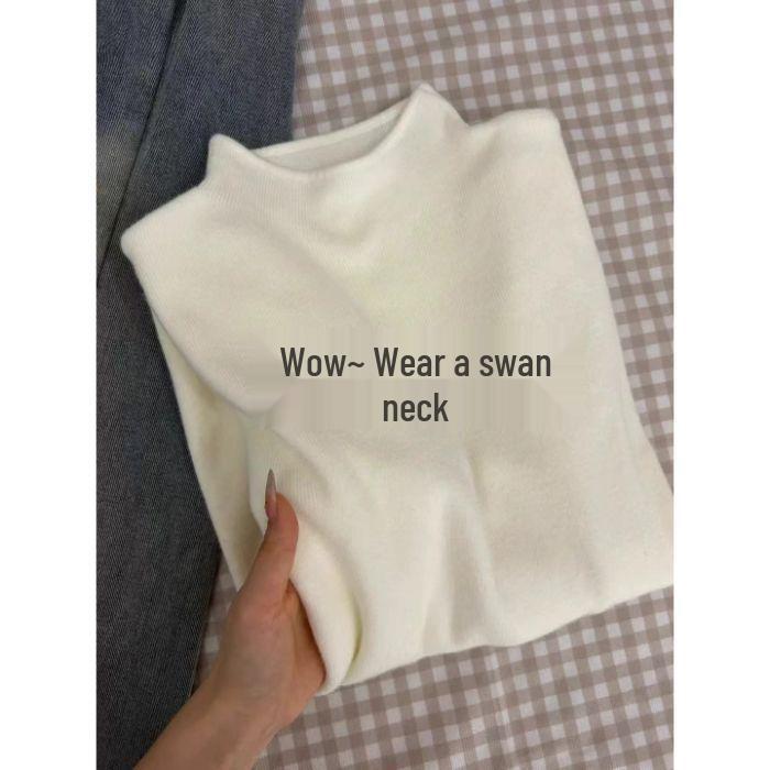 Оранжевый трикотажный свитер с полувысоким воротником, облегающего кроя, с длинным рукавом, для осени/зимы