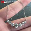 Full Moissanite Diamond Smile Pendant Women's Necklace 925 Sterling Silver White Gold Lady Fashion Necklace Chain