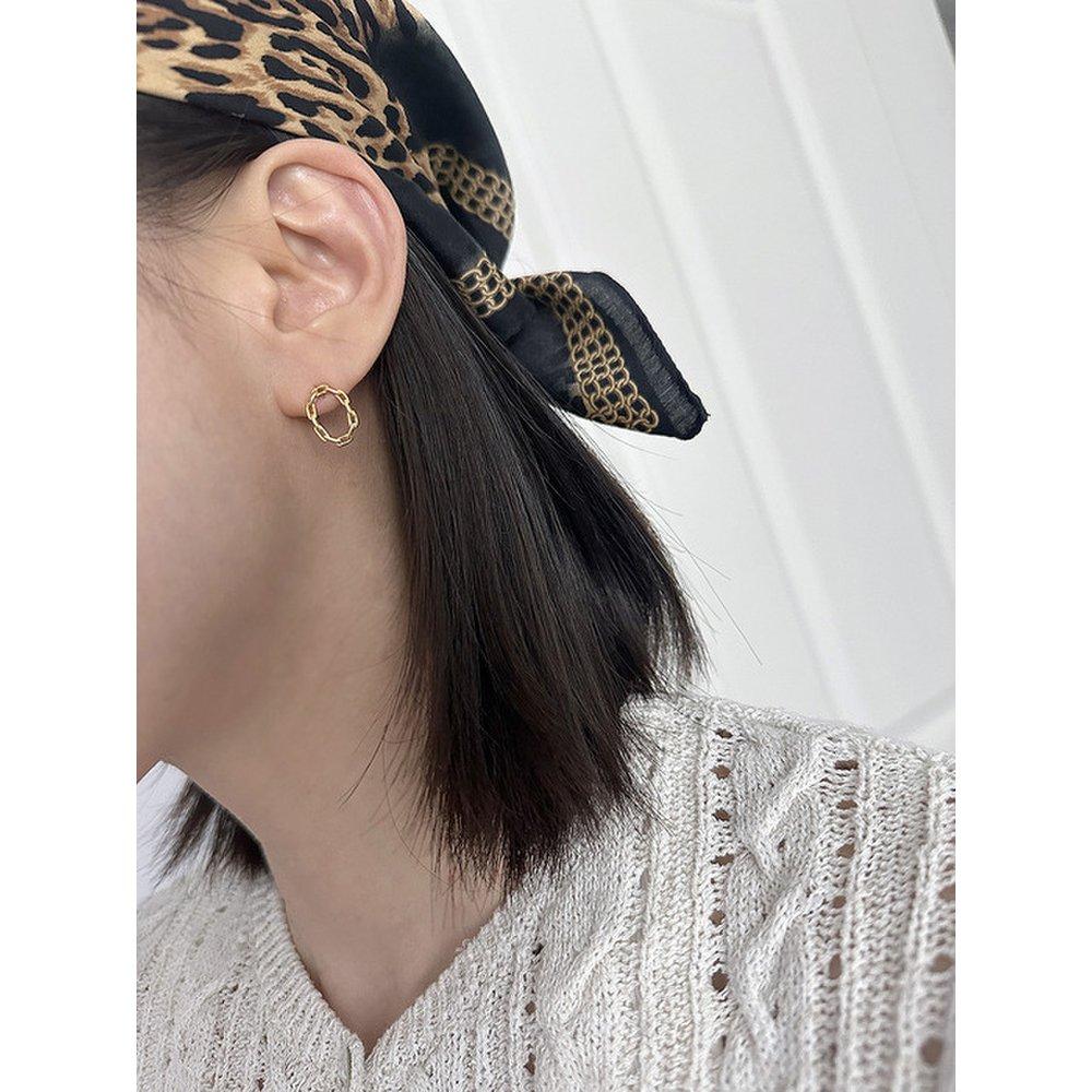 [925Silver] Oval Chain Earring (2Color)