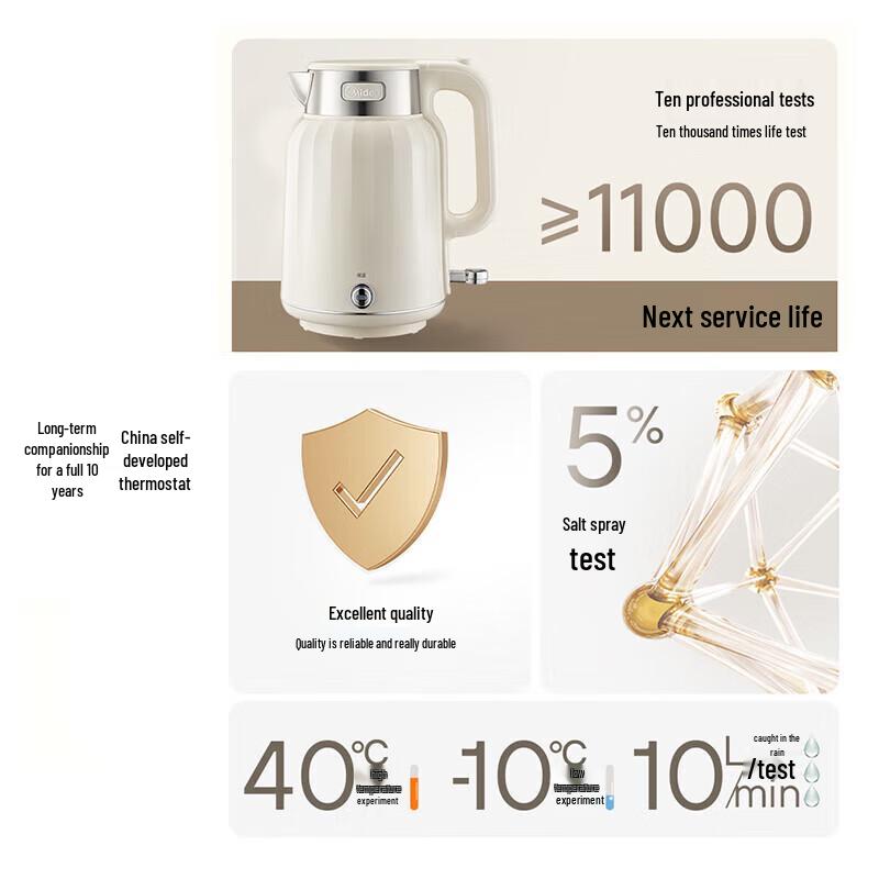 Midea SH58-Q 2L 316L Stainless Steel Electric Kettle CN plug (adapter included)