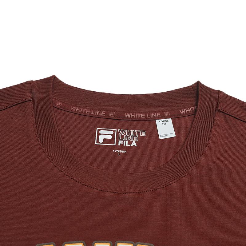 Fila Оригинальная модная повседневная спортивная футболка мужские топы Красно-коричневый F61M629102FBN