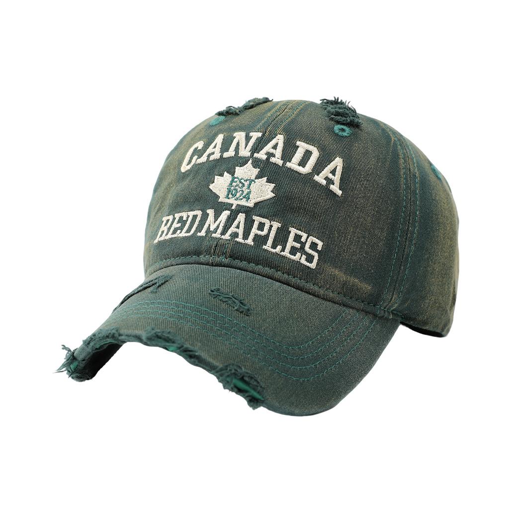 European and American CANADA alphabet baseball cap men's big head circumference sunscreen cap American retro sun hat women
