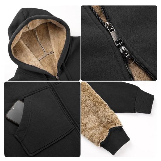 Женская зимняя толстовка с капюшоном, утолщенная, с плюшевой подкладкой, с длинными рукавами, верхняя одежда средней длины, однотонная, со шнурком-молнией