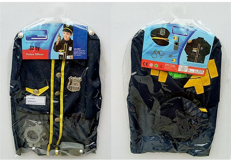 Kids Halloween Cosplay Costumes: Carpenter, Police Officer, Pilot, Pirate, Astronaut, Railway Worker, and Firefighter