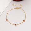 Copper-plated 18K real gold mini four-leaf clover bracelet, femininity love butterfly jewelry, colorful drip glaze niche jewelry