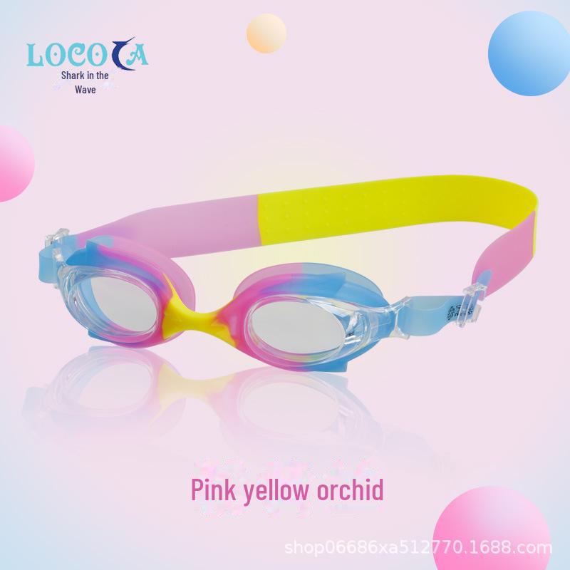 Детские водонепроницаемые очки для плавания с защитой от запотевания и шапочка с рисунком для мальчиков и девочек