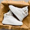 Новые Трендовые и Модные Мужские Уличные Спортивные Нескользящие Повседневные Высокие Белые Кеды на Осень