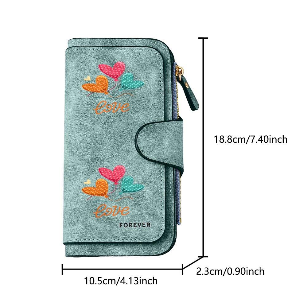 Personalized heart-shaped balloon men's large-capacity wallet with business card slot and cash pocket, suitable for formal occasions and office use,