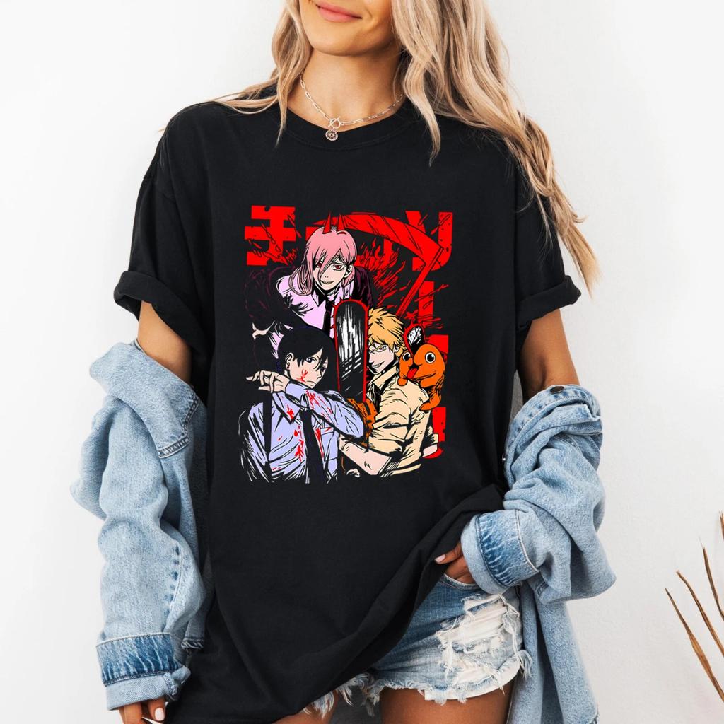 Chainsaw Unisex Anime Shirt Chainsaw Devil T Shirt Black Size S4XL