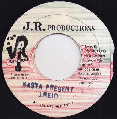 7-дюймовая пластинка JUNIOR REID - Rasta Present JRP002 J.R. Производство 1993 Ямайка Регги, Ска и Даб Б/У