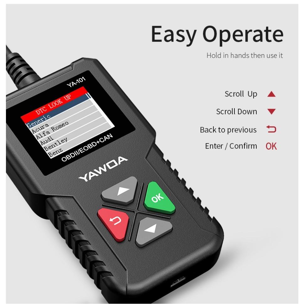 Сканер OBD2, YA-101OBD2, считыватель кодов неисправностей автомобильного двигателя, диагностический прибор, версия детектора OBD