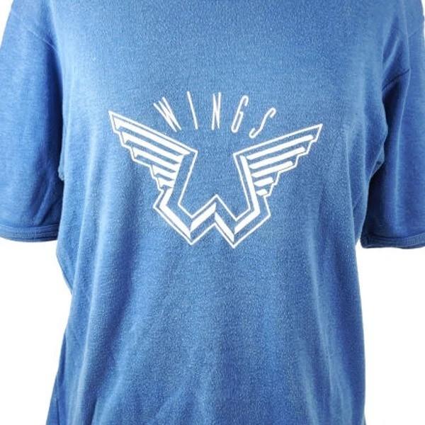 Винтажный ЛОГОТИП группы Wings Синий Цвет от S до 5XL Унисекс Рубашка BB782 Унисекс Футболка