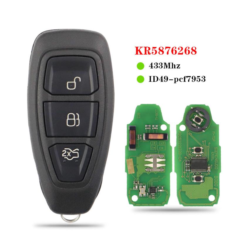 Умный ключ-пульт для Ford Ecosport Kuga Focus C-Max Mondeo Fiesta B-max S-max Galaxy 2011 2012 2013 2014 2015 433 МГц Чип ID49