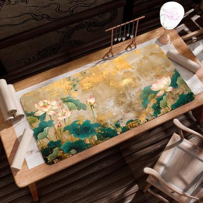 Очень большой коврик для мыши с древним пейзажем - Толстый, с обработанным краем, Цельный коврик для стола