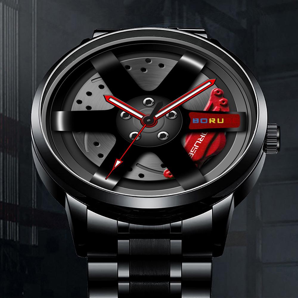 Повседневные мужские часы из нержавеющей стали Модные деловые мужские часы Спортивные часы Индивидуальные часы Кварцевые часы Автомобильные часы Hub
