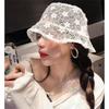 2024 Women's Lace Fisherman Hat - Trendy Korean Style, Versatile Summer Design, Flower Pattern, Lightweight, Hollow Sun Hat