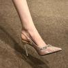 Sexy Pointed Toe Women High Heels Shoes Luxury Rhinestone Banquet Wedding Shoes Women's Slingback High Heels Single Shoes Pumps