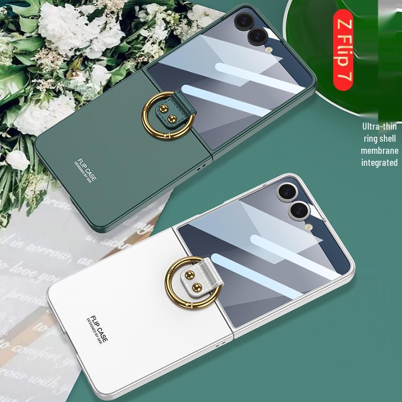Матовый чехол-кольцо для Samsung Z Flip7: Высококлассная, Встроенная Защита Экрана