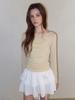 ETMON Halter Shirring T-Shirt, Light Yellow