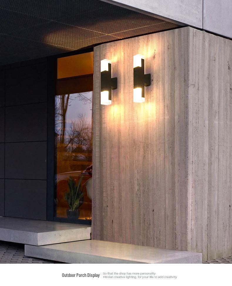 Modern Outdoor Waterproof LED Wall Lamp - Aluminum Heat Dissipation Decorative Light for Courtyard, Balcony, and Doorway