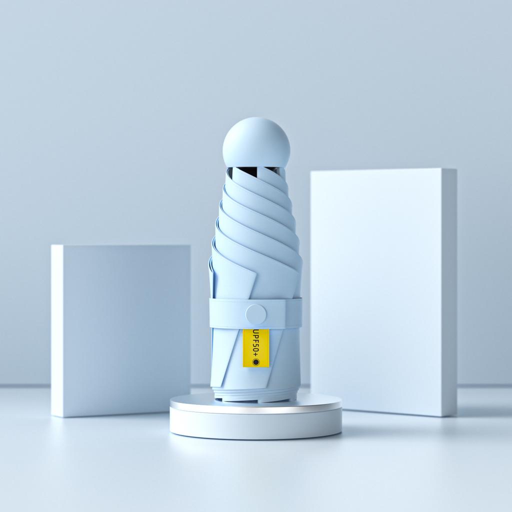 Высококачественный капсульный зонт Женский зонт от непогоды и дождя Ручной цветной клей Солнечный зонт Солнцезащитный УФ-защита Однотонный зонт