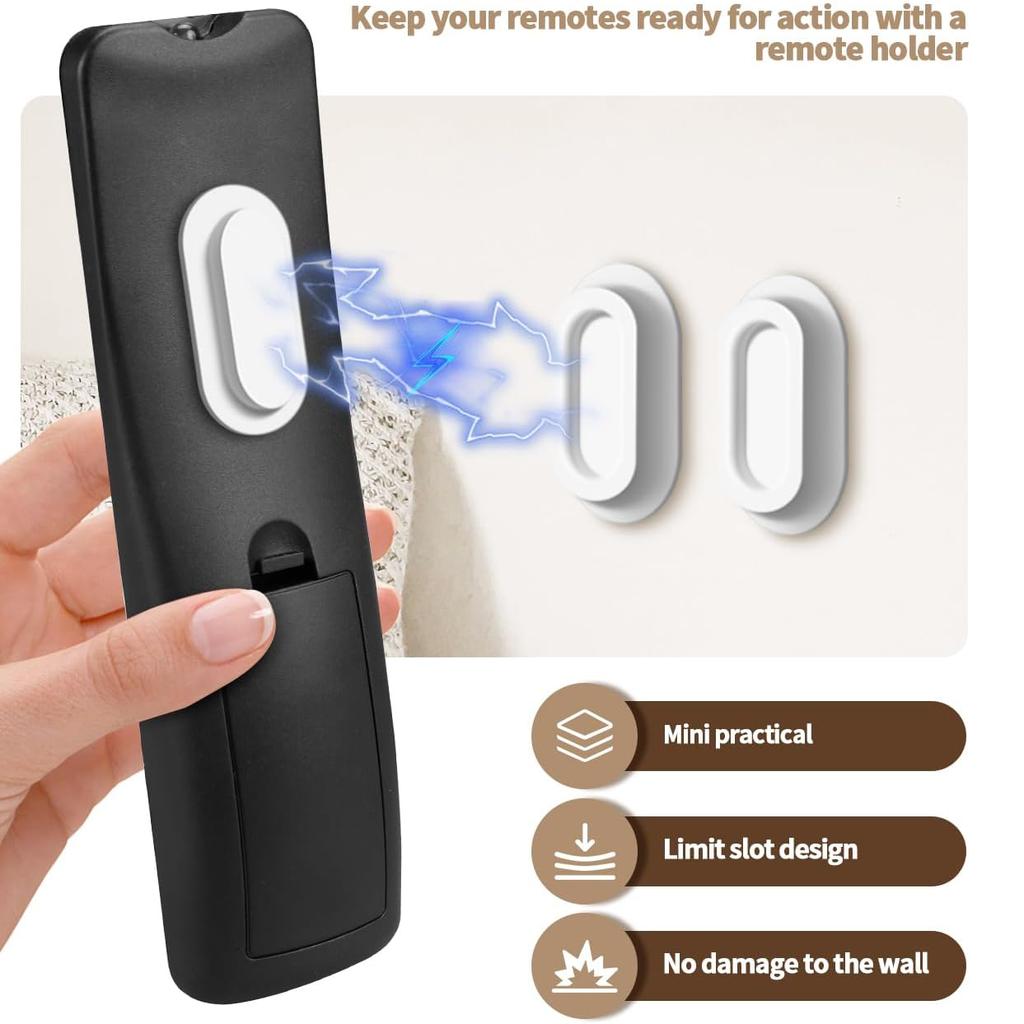 Magnetic Remote Control Holder Self-Adhesive, 5 Pack Upgraded Silicone Organizer Storage Wall Mount for Home Office TV,Fan,AC Remote Control