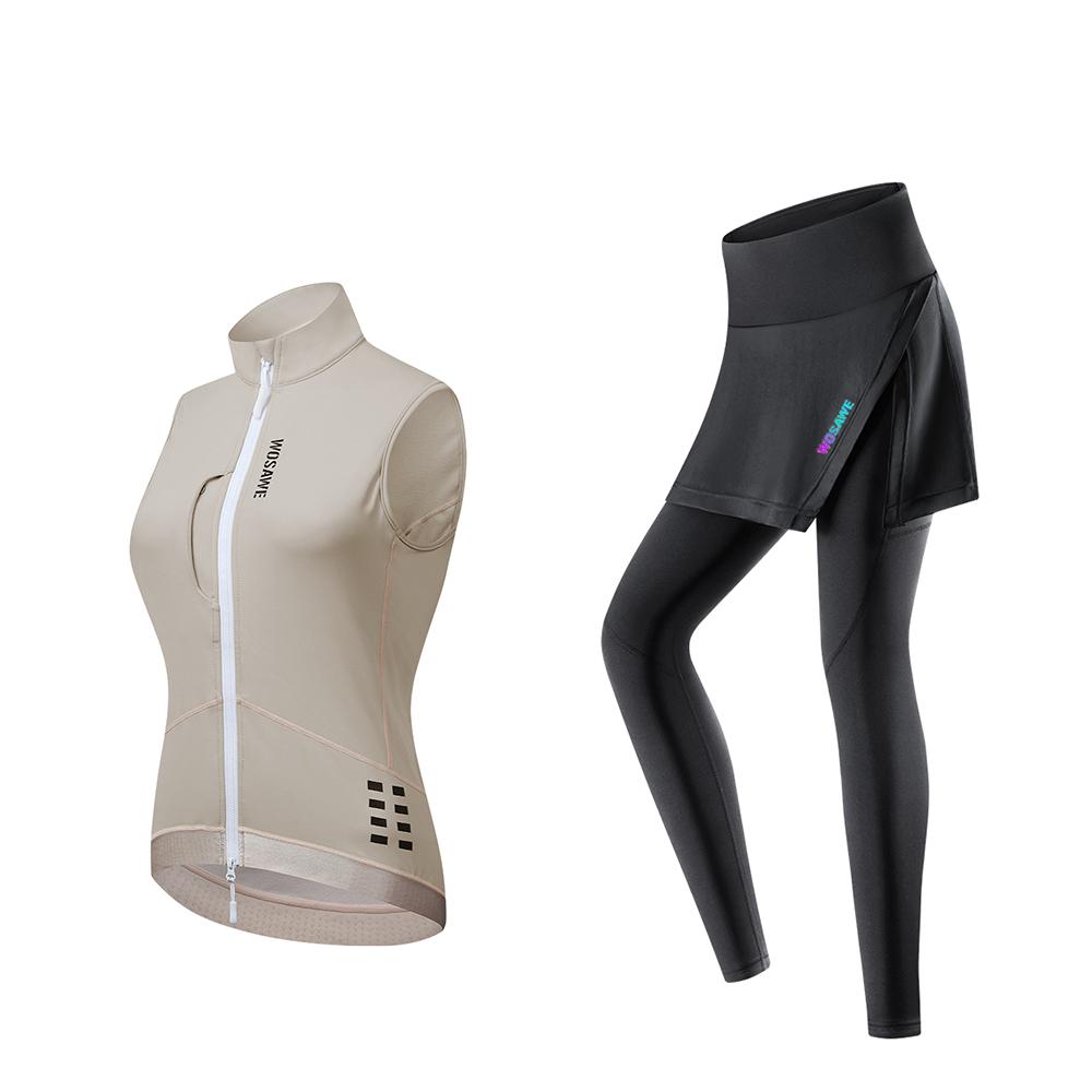 WOSAWE осень/зима женский ветрозащитный флисовый жилет без рукавов флисовый ударопрочный силиконовый амортизирующий дышащий дорожный велосипедный костюм