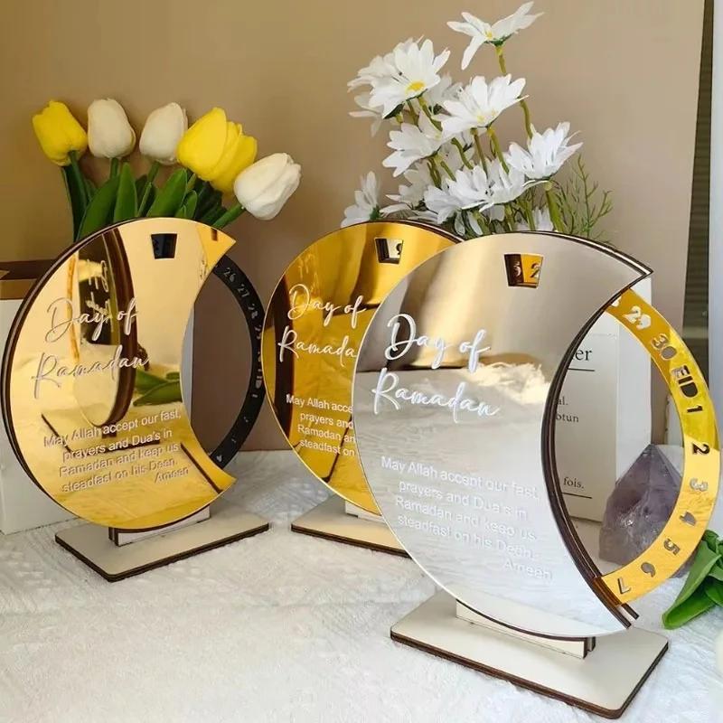 Элегантный акриловый Рамадан Адвент Календарь Обратного Отсчета Прочная Вращающаяся Конструкция 30-дневный Трекер для Празднования Ид Гостиная Офис