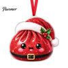 Unique Holiday Party Favors 2D Acrylic Christmas Ornament, Cute Luck Bag Bun Hanging Decor, Flat Pendants Tree Pendant for Home Gift Exchange