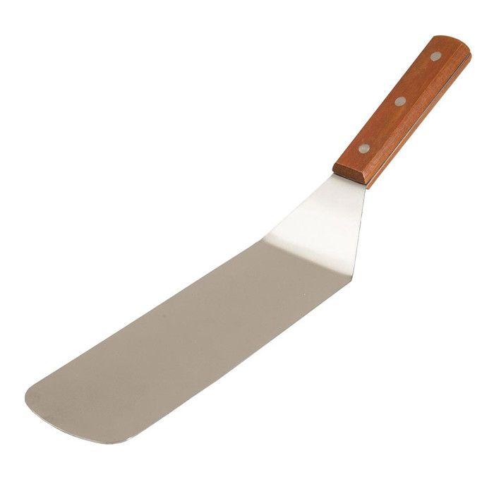 Spatule à Poisson - Inox - 35 cm - Manche Ergonomique en Bois - Facile à Nettoyer - Haute Précision