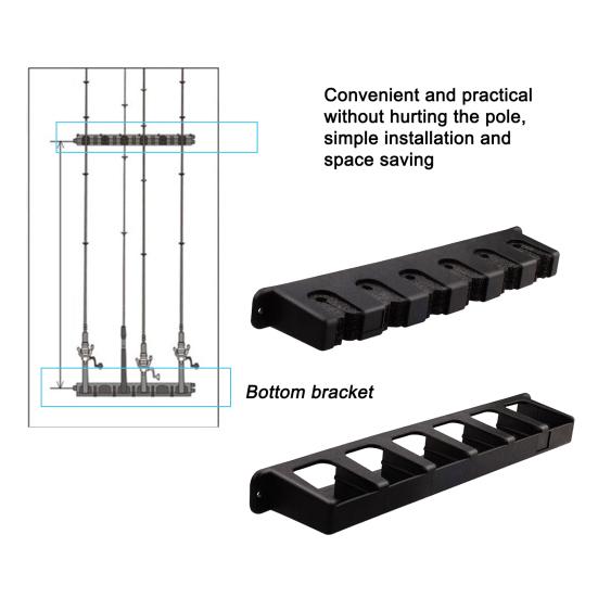 Кронштейн для удочки, противоскользящий, устойчивый к коррозии, экономит место, настенный стеллаж для хранения удочки, аксессуары для рыбалки