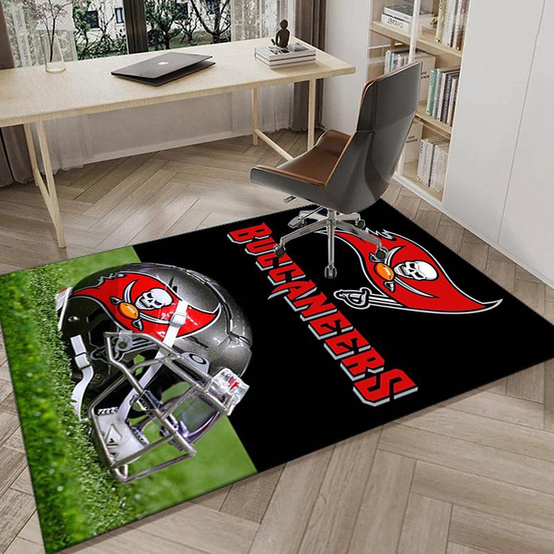 Коврик с изображением шлема Tampa Bay Buccaneers для офиса, коврик под стул, декоративный ковер, коврик для гостиной, большой размер, подарки для фанатов, рождественские подарки