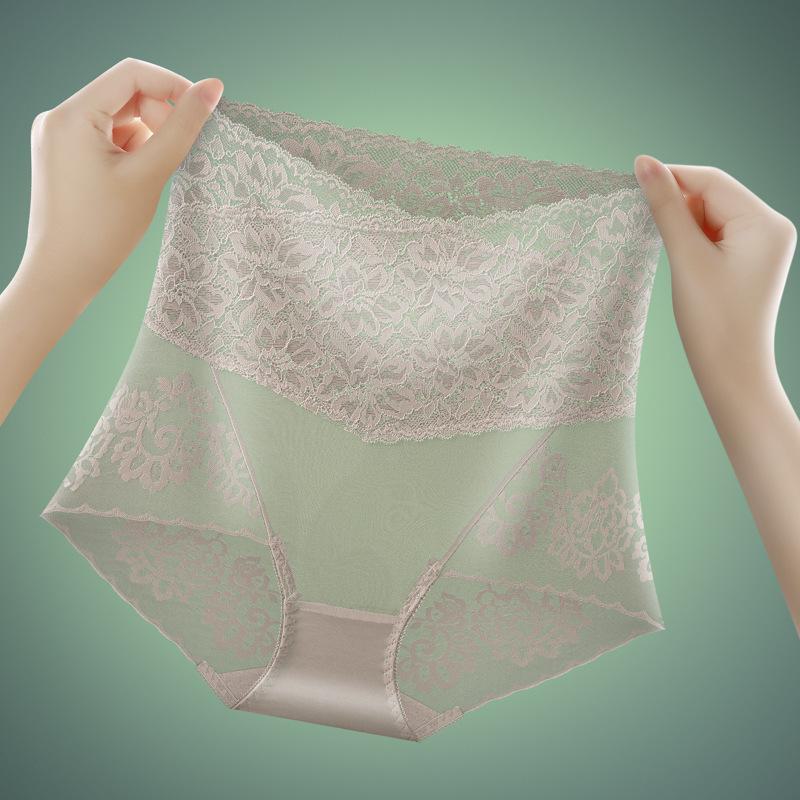 Women's Sexy High Waist Postpartum Belly-Lifting Panties, Large Size Lace Seamless Hip-Lifting Waistband, Strong Belly-Lifting Briefs.