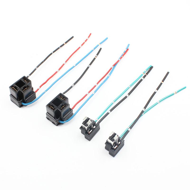 2 PCS Headlight Lamp Bulb Socket Wiring Harness Connector Plug Adapter Line for H1 H7 H4 Bulb