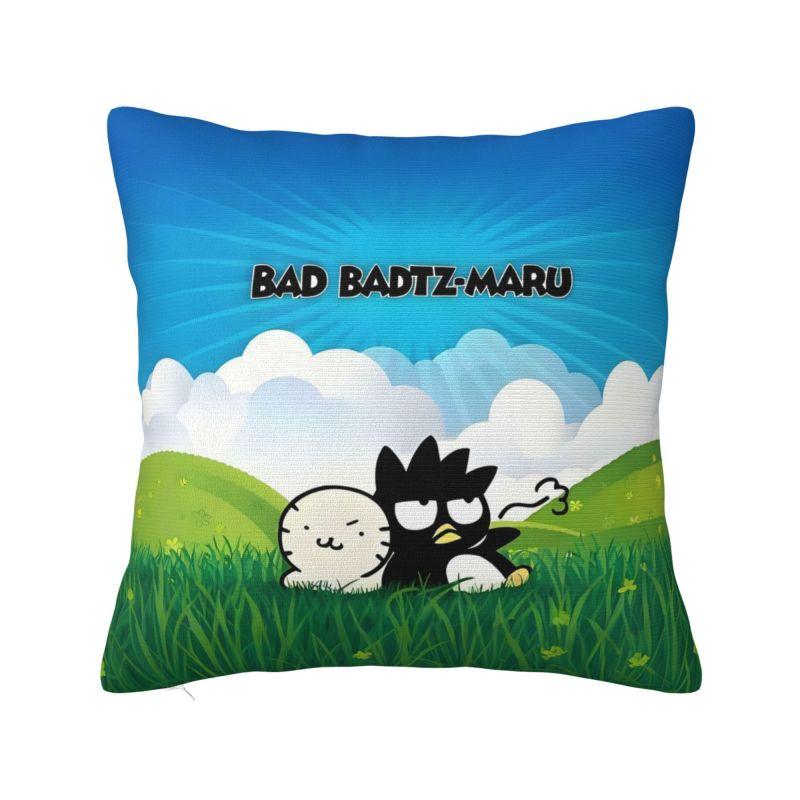 Пользовательская мультяшная наволочка Sanrio Badtz Maru 45x45 см Аниме Милый Пингвин Бархатная Милая Подушка-плед Чехол для Подушки Домашний Декор