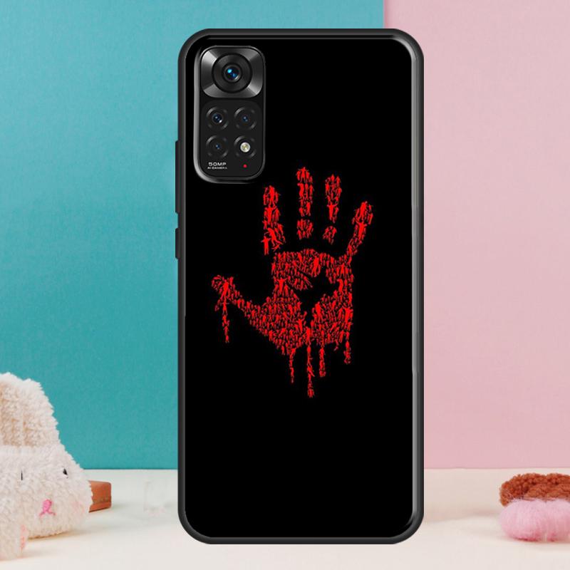 Чехол 'Кровавая рука' для Xiaomi Redmi Note 14 13 Pro 12 11 9 10 9S 10S 11S 12S Redmi 14C 13C 10C 12C