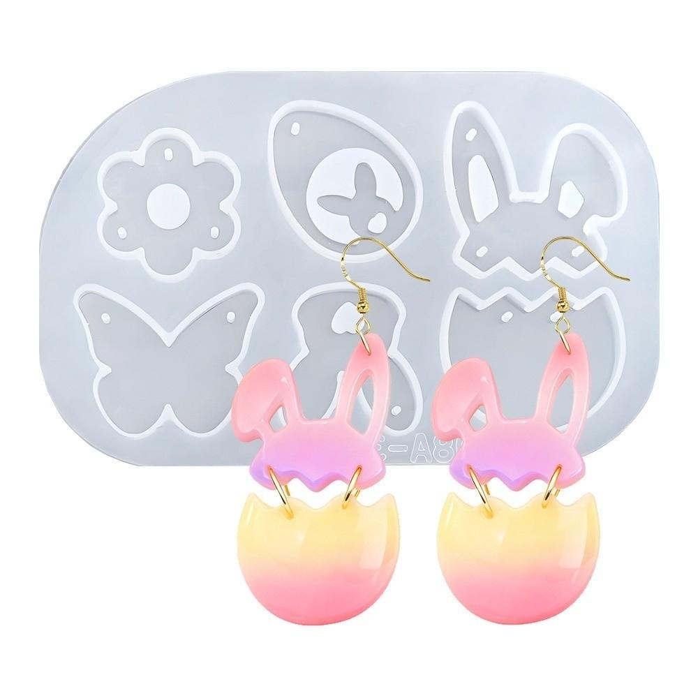 Cute Easter Silicone Mold Non-stick Non-toxic Earring Casting Mould DIY Crafts Reusable Jewelry Mould Resin Casting