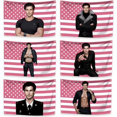 Романтические клубы Дмитрий Американский флаг Четыре отверстия Полиэстер Цифровая печать Гобелен Игра Уличная Внутренняя отделка Комната Гараж Сад