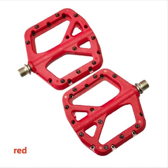 FIFTY-FIFTY MTB Bike Pedals, Non-Slip MTB Nylon Composite Pedal, 9/16" Lightweight and Wide Flat Platform Pedals