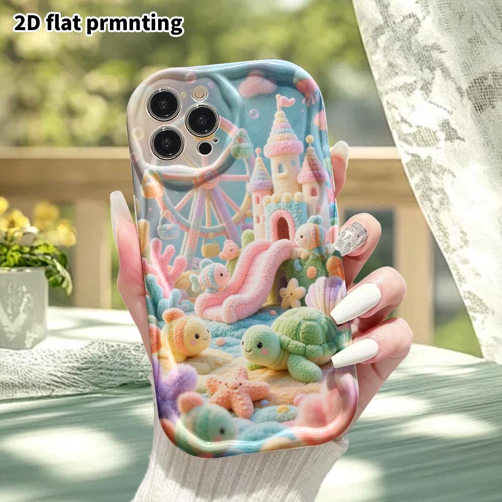 Phone Case: 2D flat, suitable for iPhone 18 17 16 15 14 13 12Pro protective case, felt amusement park, perfect Christmas and Halloween holiday gift