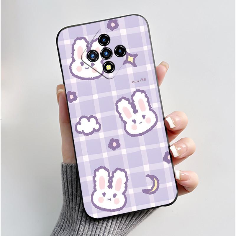 Phone Case For Infinix Zero 8/8i Ins Style Bright Flower Floral Painted Cover Bumper Soft Shockproof Fashion Black Case