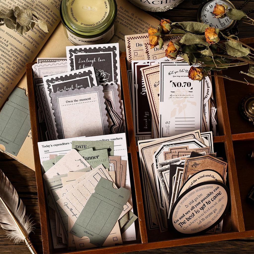 TIANZI 30/120 sheets One Paper Old Time Series Retro Old Time Handmade Account Decoration Collage Material Stationery supplies