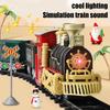Christmas Train Set Electric Steam Locomotive Train with Lights Music Battery Operated Tracks